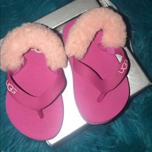 Pink ugg thong sandals